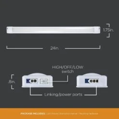 EZ Link Linkable Plug-in 24 In. LED White Under Cabinet Light -Lamp Parts white prolink under cabinet bar lights 64762 t1 40 1000