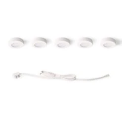 5-Light Plug-In LED White Puck Light Kit