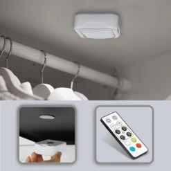 80 Lumens Integrated LED Puck Lights With Remote Control (6-Pack) -Lamp Parts white puck lights 91389 c3 1000