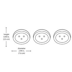 3 In. Round White Integrated LED Battery Operated Puck Light (3-Pack) -Lamp Parts white puck lights ba002 wh 66 1000