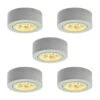 3 In. 3000k Warm Light New Construction And Remodel Recessed Intergrated LED Kit 120-Volt Plastic Pucks- White (5-pack) -Lamp Parts white puck lights i k5120plwh 64 1000