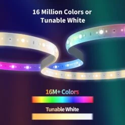 LED Strip T1,6.56 Ft., Plug-In, Rope Light, RGBIC With Gradient Effects, Tunable Whites, AqaraHub Is Required -Lamp Parts white rope lights rls k02d c3 1000