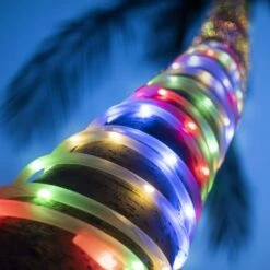 Outdoor 35.7 Ft. Solar Powered Color Changing Light LED Rope Light With 8 Modes (2-Pack) -Lamp Parts white rope lights s l xgzc wh1 1f 1000