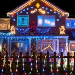 Outdoor 35.7 Ft. Solar Powered Color Changing Light LED Rope Light With 8 Modes (2-Pack) -Lamp Parts white rope lights s l xgzc wh1 31 1000