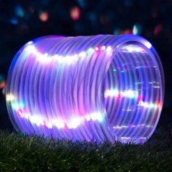 Outdoor 35.7 Ft. Solar Powered Color Changing Light LED Rope Light With 8 Modes (2-Pack) -Lamp Parts white rope lights s l xgzc wh1 4f 1000