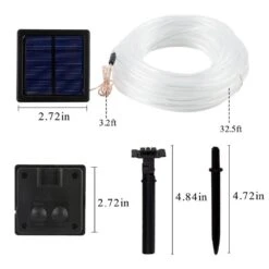 Outdoor 35.7 Ft. Solar Powered Color Changing Light LED Rope Light With 8 Modes (2-Pack) -Lamp Parts white rope lights s l xgzc wh1 77 1000