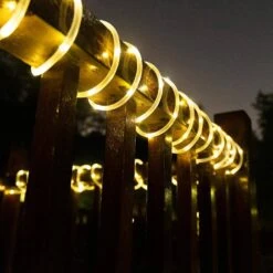 Outdoor 35.7 Ft. Solar Powered Warm White LED Rope Light With 8 Modes (2-Pack) (2-Piece) -Lamp Parts white rope lights s l xgzn wh1 4f 1000