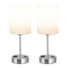 14.6 In. White Touch Table Lamps Set Of 2, Bedside Nightstand Lamps With USB Port And Power Outlet, 3 Way Dimmable -Lamp Parts white rottogoon table lamps palp303aw2 64 1000