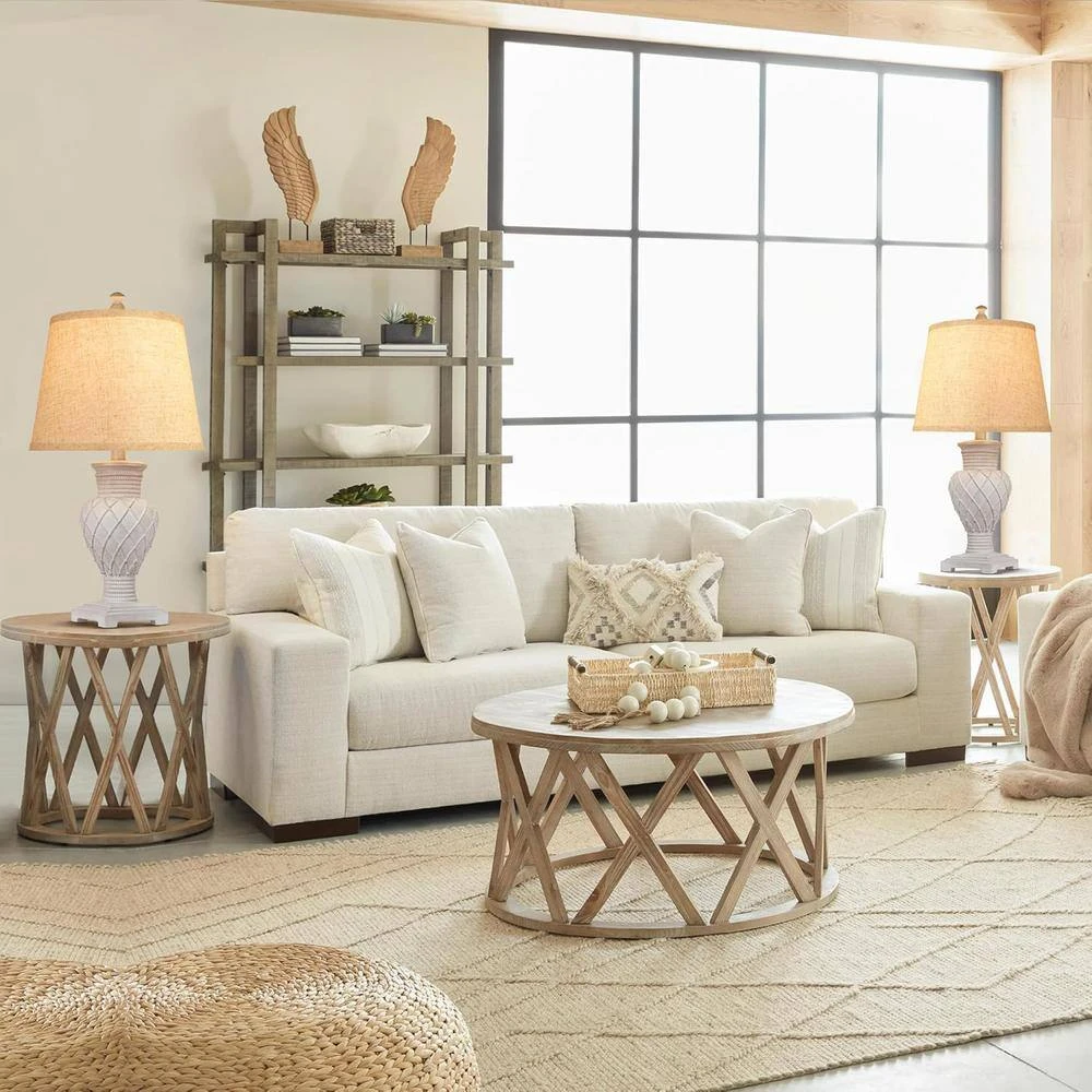 23 In. White Tradition Table Lamp (Set Of 2) Farmhouse Boho Bedside Lamps With 3 Color Temperature Bulbs For Living Room 7 23 In. White Tradition Table Lamp (Set Of 2) Farmhouse Boho Bedside Lamps With 3 Color Temperature Bulbs For Living Room - Image 5