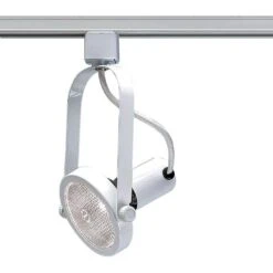 1-Light PAR38 White Gimbal Ring Track Lighting Head