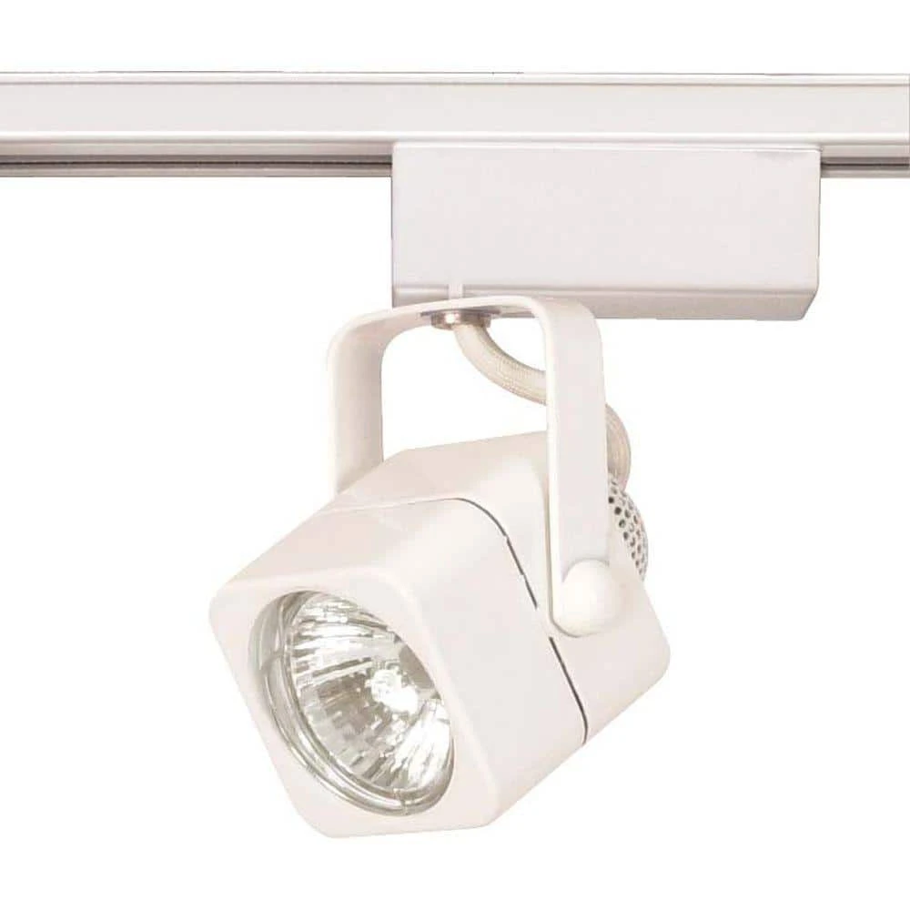 1-Light MR16 12-Volt White Square Track Lighting Head 3 1-Light MR16 12-Volt White Square Track Lighting Head