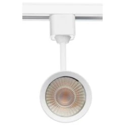 White Integrated LED Fixed Track Cylinder Head, 20-Watt 3000K -Lamp Parts white satco track lighting heads th613 4f 1000