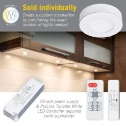 PureVue Tunable LED Undercabinet Puck Light, CCT 2700K - 5000K, Matte White 11 PureVue Tunable LED Undercabinet Puck Light, CCT 2700K - 5000K, Matte White -Lamp Parts white satin armacost lighting puck lights 273412 1f 1000