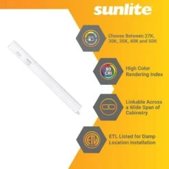 Sunlite Plug-In 12 In. Linkable Adjustable 3 Color Selectable CCT 3000K 4000K 5000K White LED Under Cabinet Light 13 Sunlite Plug-In 12 In. Linkable Adjustable 3 Color Selectable CCT 3000K 4000K 5000K White LED Under Cabinet Light -Lamp Parts white sunlite under cabinet bar lights hd03097 1 1f 1000