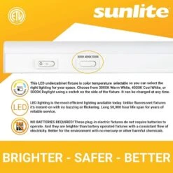 Sunlite 48 In. Plug In White Integrated LED Linkable Under Cabinet Light Selectable CCT (1-Pack) -Lamp Parts white sunlite under cabinet bar lights hd03101 1 1f 1000