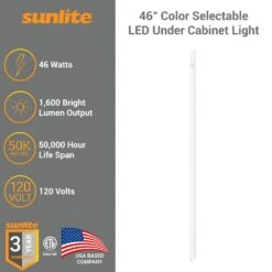 Sunlite 48 In. Plug In White Integrated LED Linkable Under Cabinet Light Selectable CCT (1-Pack) -Lamp Parts white sunlite under cabinet bar lights hd03101 1 c3 1000