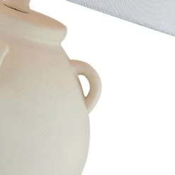 17 In. White Vintage Dimmable Ceramic Bedroom Living Room Bedside Desk Nightstand Tall Table Lamps USB Port -Lamp Parts white table lamps t194 wh s 1f 1000