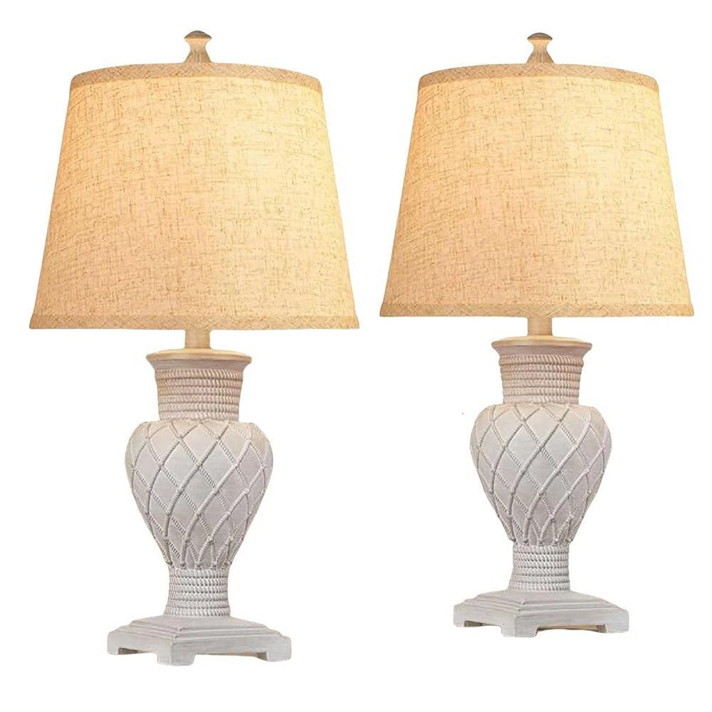 23 In. H White Table Lamp Set Of 2, Farmhouse Boho Bedside Lamps With 3-Color Temperature LED Bulbs, Nightstand Lamp 3 23 In. H White Table Lamp Set Of 2, Farmhouse Boho Bedside Lamps With 3-Color Temperature LED Bulbs, Nightstand Lamp