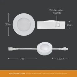 ProLink Plug-in LED Under Cabinet Puck Lights (5-Pack) -Lamp Parts white ultra prograde puck lights 55215 t1 40 1000