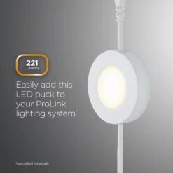 ProLink Plug-in LED Under Cabinet Puck Light, Add-On -Lamp Parts white ultra prograde puck lights 55222 t1 c3 1000