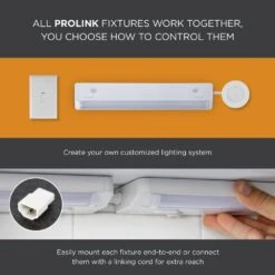 ProLink Hardwired 18 In. LED White Under Cabinet Light, Linkable, 3 Color Temperature Options -Lamp Parts white ultra prograde under cabinet bar lights 47935 t1 77 1000