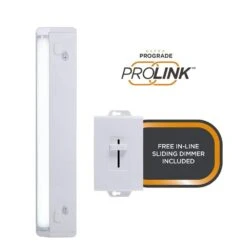 18 In. Plug-In White Integrated LED Under Cabinet Light, Bundled With ProLink In-Line Module (Sliding Dimmer)