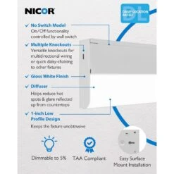UCB Series 24 In. Hardwired White Selectable Integrated LED Under Cabinet Light -Lamp Parts white under cabinet bar lights ucb124snwh 40 1000