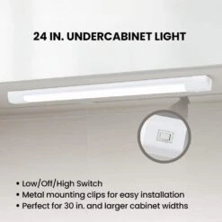 24 In. Plug-In White Integrated LED Linkable Under Cabinet Light, Soft White 3000K 13 24 In. Plug-In White Integrated LED Linkable Under Cabinet Light, Soft White 3000K -Lamp Parts white under cabinet bar lights ucl24 3k hd a0 1000