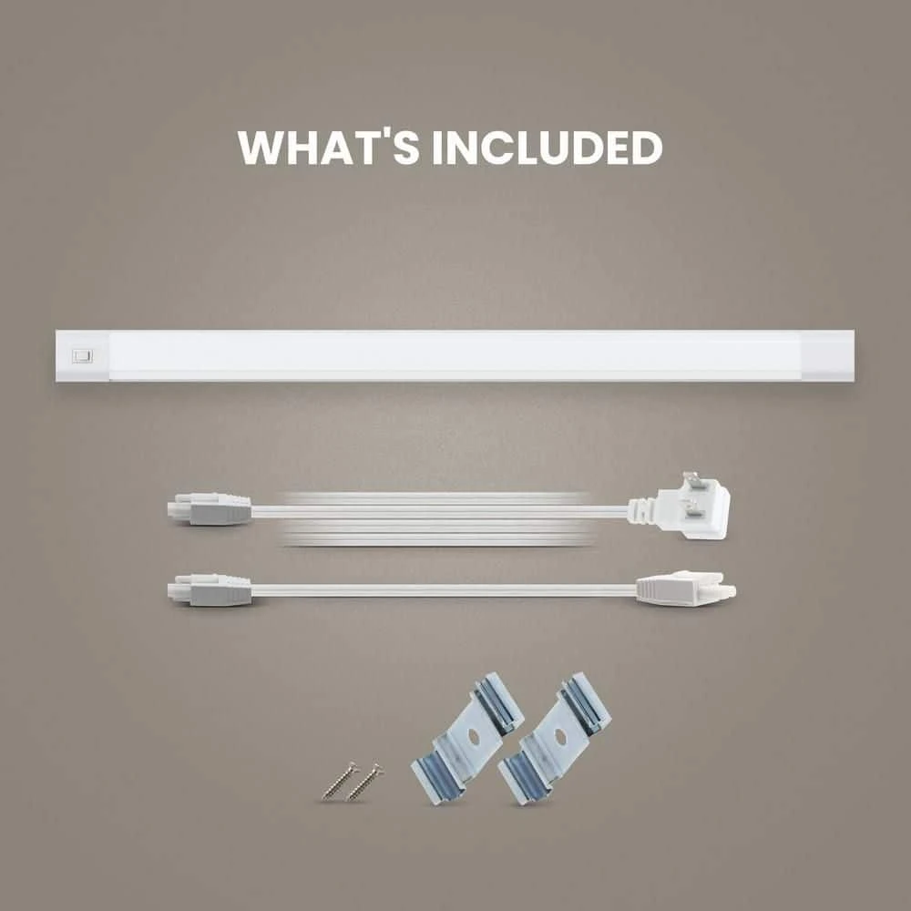 24 In. Plug-In White Integrated LED Linkable Under Cabinet Light, Soft White 3000K 9 24 In. Plug-In White Integrated LED Linkable Under Cabinet Light, Soft White 3000K - Image 7