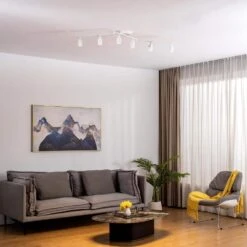 Shura 6-Head LED Swivel Track Light, Directional Spot Lights, Dimmable - White -Lamp Parts white vidalite track lighting kits ce1009226 4f 1000