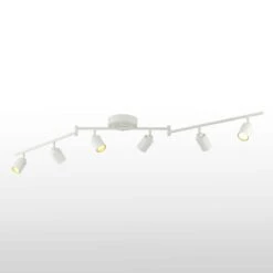 Shura 6-Head LED Swivel Track Light, Directional Spot Lights, Dimmable - White
