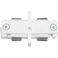White Mini Joiner/Mini Straight Connector For 120-Volt 2-Circuit/1-Neutral Track Systems
