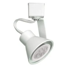 TK-103 1-Light White LED Line Voltage Track Head With 8-Watt GU10 Bulb 50-Watt Max For H Track
