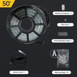 Outdoor 50 Ft. 110-Volt Plug-In Warm White Integrated LED Light Color Changing Rope Light -Lamp Parts white walsport rope lights usli1001ww 76 1000