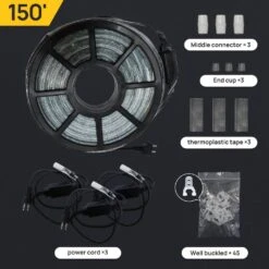 Outdoor 150 Ft. 110-Volt Plug-In White Color Changing Light LED Rope Light -Lamp Parts white walsport rope lights usli1003cw 40 1000