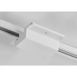 White Single Circuit H Type Track Lighting Rail Floating Canopy Connector Easy Install Accessory Cover