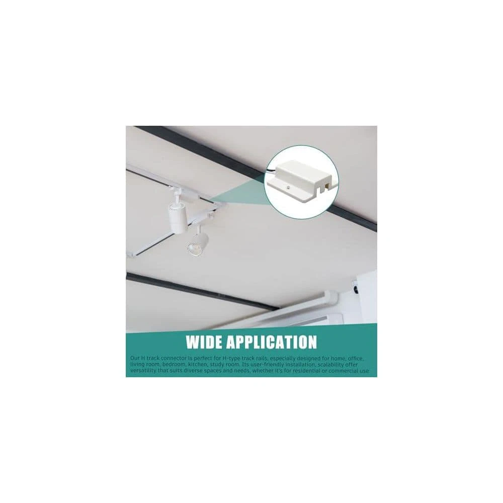 2 Ft. White Single Circuit Floating Canopy Connector Track Lighting Rail H Type 3-Wire 2 Pack Adjustable Accessories 10 2 Ft. White Single Circuit Floating Canopy Connector Track Lighting Rail H Type 3-Wire 2 Pack Adjustable Accessories - Image 8