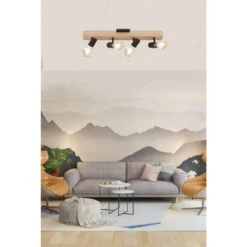 EGLO Kingswood 24.80 In. Wood/Black Incandescent Track Lighting Kit -Lamp Parts wood black eglo track lighting kits 98114a 76 1000