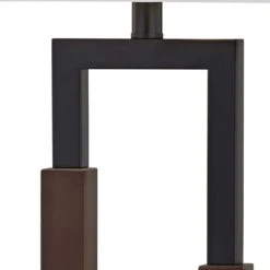 Montgomery 30 In. Wood Grain Color Mid-Century Dimmable Metal Bedroom Bedside Desk Tall Table Lamps USB Port Set Of 2 -Lamp Parts wood grain color solid wood maxax table lamps t106 wg 1f 1000