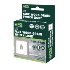 3-Watt 100 Lumens Battery Powered Integrated LED Switch Puck Light, Wood Grain 6 Pack -Lamp Parts wood grain puck lights cl swl100wg 6pk 1f 1000