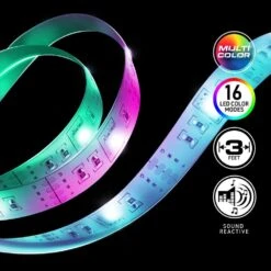 Xtreme 3 Ft. Multi-Color LED Strip, 16 Unique Colors/4 Modes, Device Backlight For PC/HDTVs, Auto Interior -Lamp Parts xtreme wall light panels xlb7 1032 dol 4f 1000