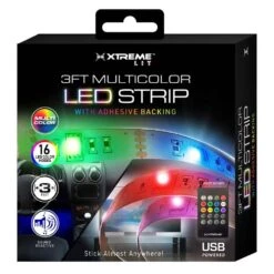 Xtreme 3 Ft. Multi-Color LED Strip, 16 Unique Colors/4 Modes, Device Backlight For PC/HDTVs, Auto Interior