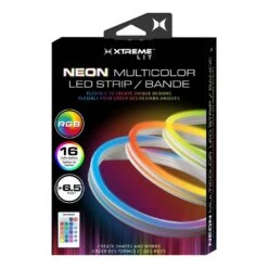 Xtreme Neon Multi-Color 6.5 Ft. LED Light Strip, Remote Control, 16 Colors/4 Flash Modes, Bendable For Creative Shapes