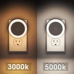 0.6-Watt Black 3000K Warm White Plug In Light Sensing Integrated LED Night Light(4 Pack) -Lamp Parts yansun night lights h gy00803us 2 44 1000