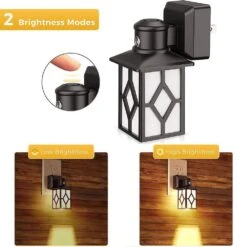 1-Watt Brushed Nickel Plug-In Dusk To Dawn Sensor Integrated LED Night Light, 3000K Warm White (2-Pack) -Lamp Parts yansun night lights h gy03802us 2 1f 1000