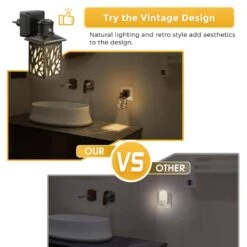 1-Watt Brushed Nickel Plug-In Dusk To Dawn Sensor Integrated LED Night Light, 3000K Warm White (2-Pack) -Lamp Parts yansun night lights h gy03802us 2 76 1000