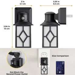 1-Watt Brushed Nickel Plug-In Dusk To Dawn Sensor Integrated LED Night Light, 3000K Warm White (2-Pack) -Lamp Parts yansun night lights h gy03802us 2 c3 1000