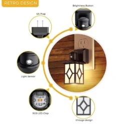 1-Watt Brushed Nickel Plug-In Dusk To Dawn Sensor Integrated LED Night Light, 3000K Warm White (2-Pack) -Lamp Parts yansun night lights h gy03802us 2 fa 1000