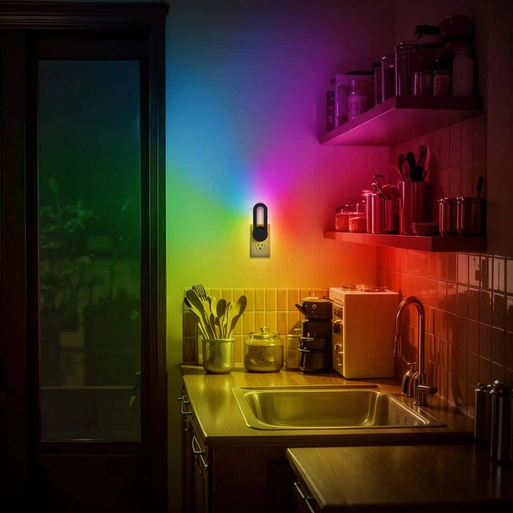 1-Light Rainbow RGB Oval Plug-In Integrated LED Night Light With Dusk To Dawn Sensor Night Lights For Kids Room (1-Pack) 8 1-Light Rainbow RGB Oval Plug-In Integrated LED Night Light With Dusk To Dawn Sensor Night Lights For Kids Room (1-Pack) - Image 6