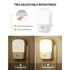 1-Watt Night Light With Dusk To Dawn Sensor, 30/60 LM Adjustable Brightness, 3000K Soft Warm Nightlights (8-Pack) -Lamp Parts yansun night lights h gy06302us 2 4f 1000